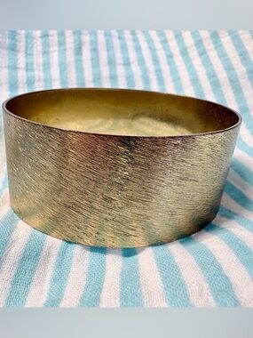 Brushed Gold-tone Wide Metal Cuff Bracelet